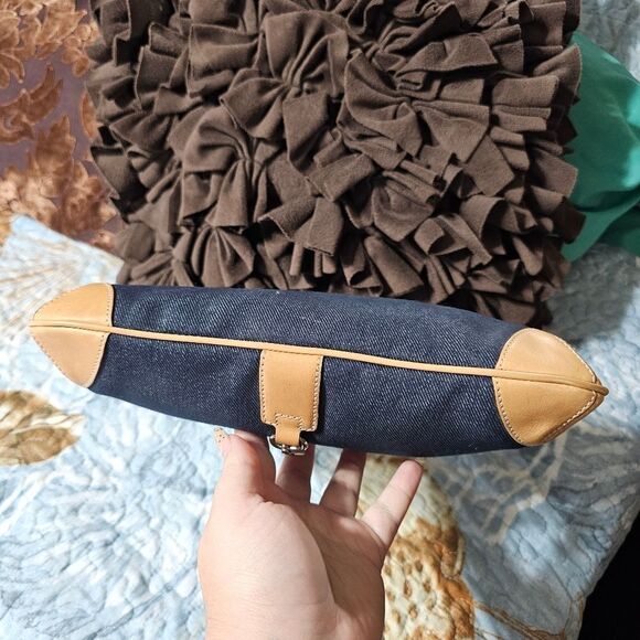 NWOT RARE 2003 Vintage Y2K Coach Clip Hamptons Hobo Shoulder Bag in Denim - Picture 6 of 8